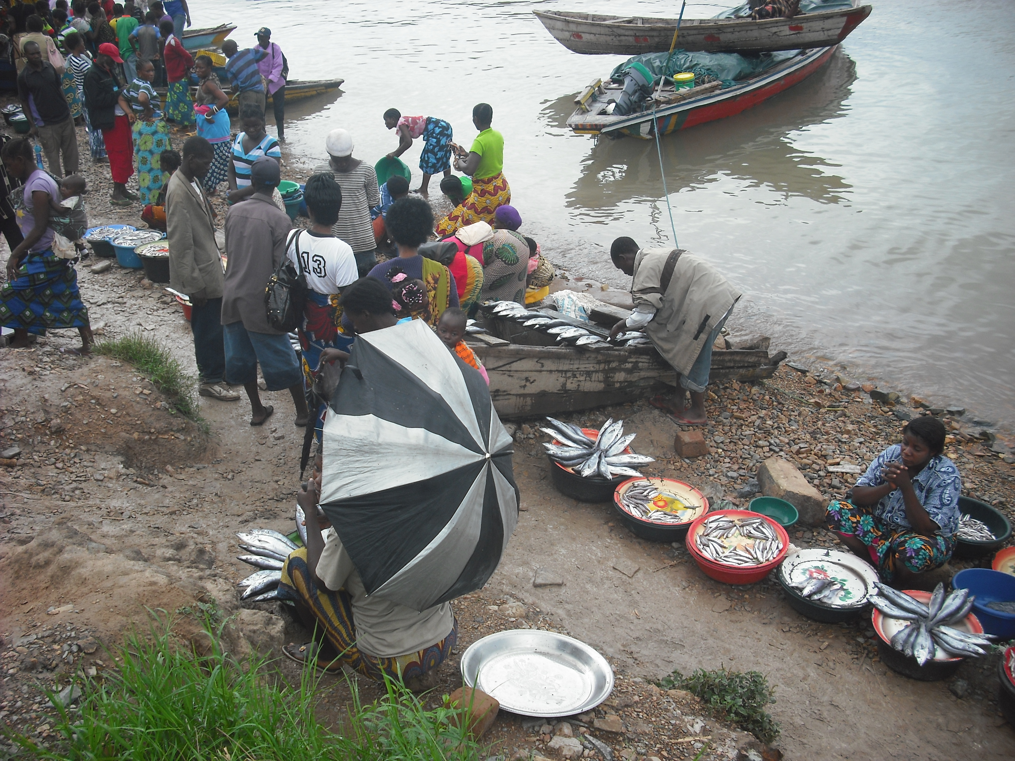 Fish traders on the shores of Lake Tanganyika.