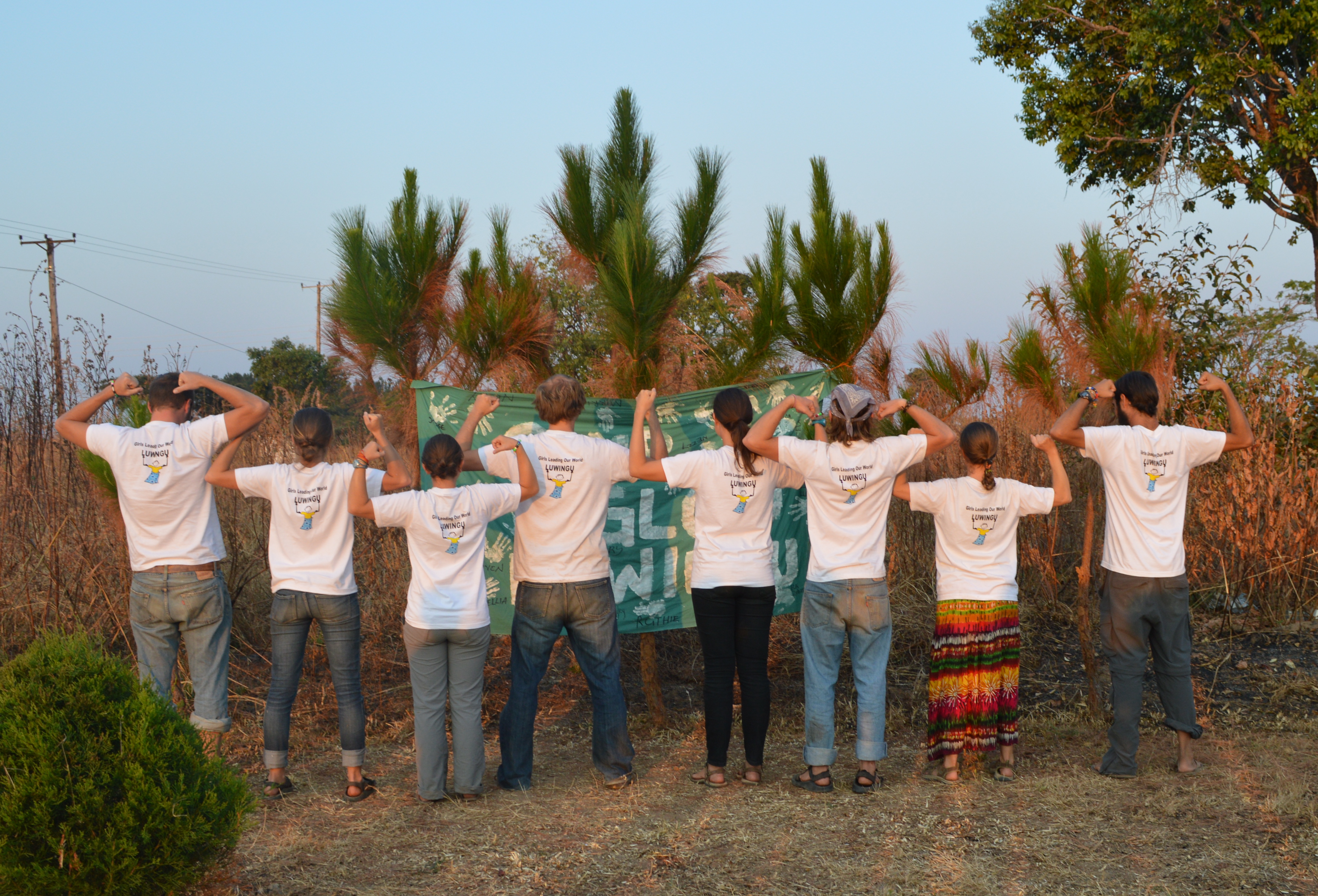 The Gu Crew, showing off our muscle at Luwingu Camp GLOW.