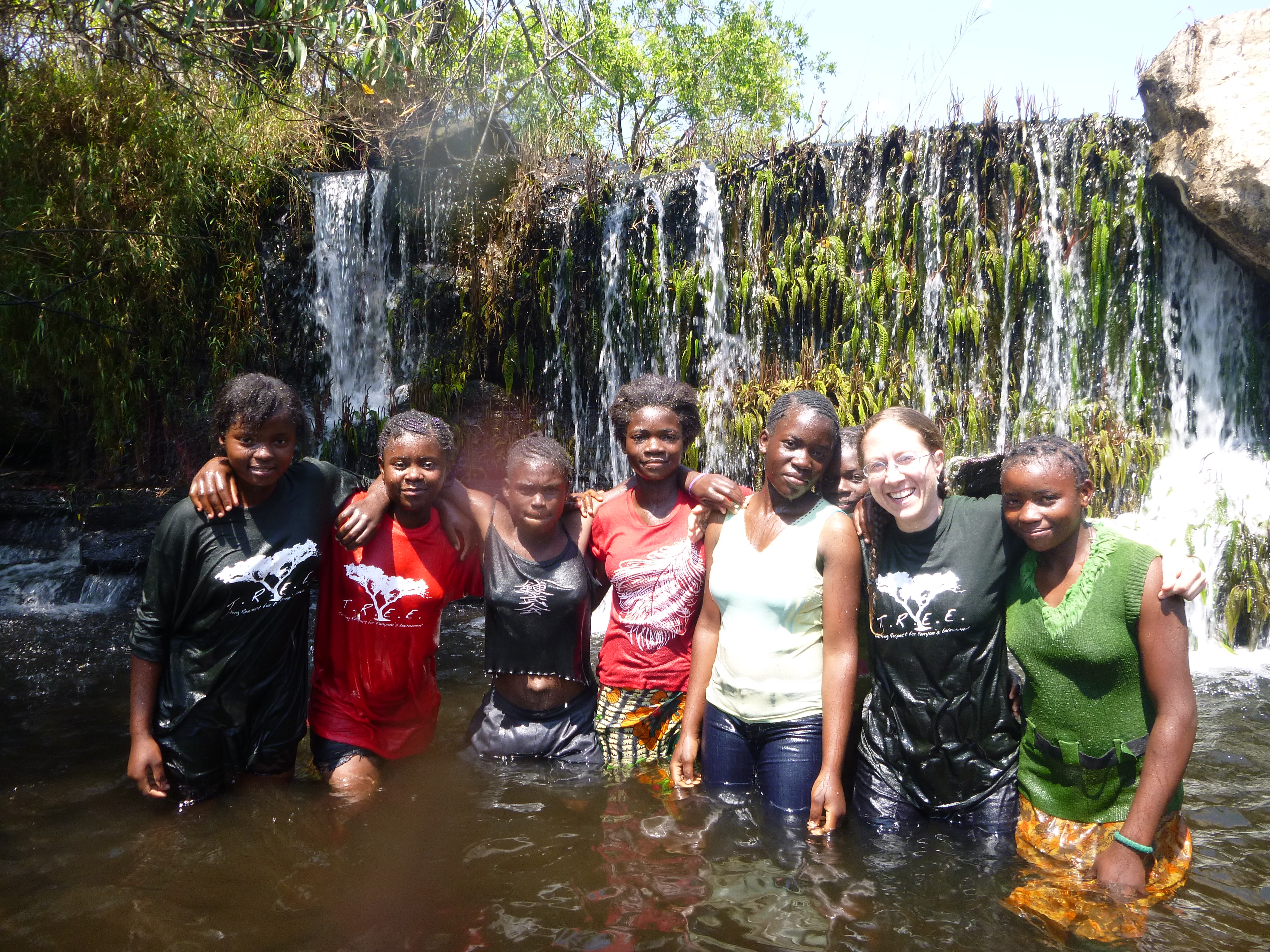 Gertrude, Purity, Miriam, Cynthia, Naomy, Bridget (peeking from behind), me, and Prudence.