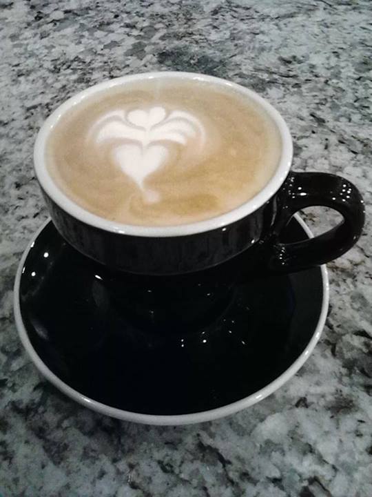 My sister's first real coffee/latte @ Dichotomy & Spirits(Waco, Texas)