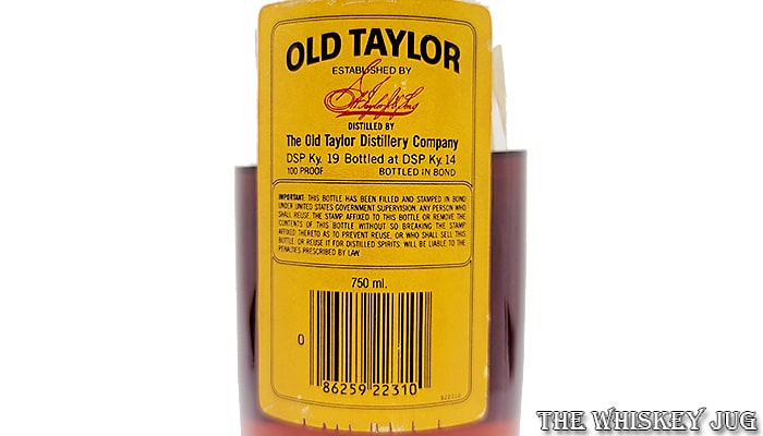 1986 Old Taylor Bottled In Bond Review - The Whiskey Jug