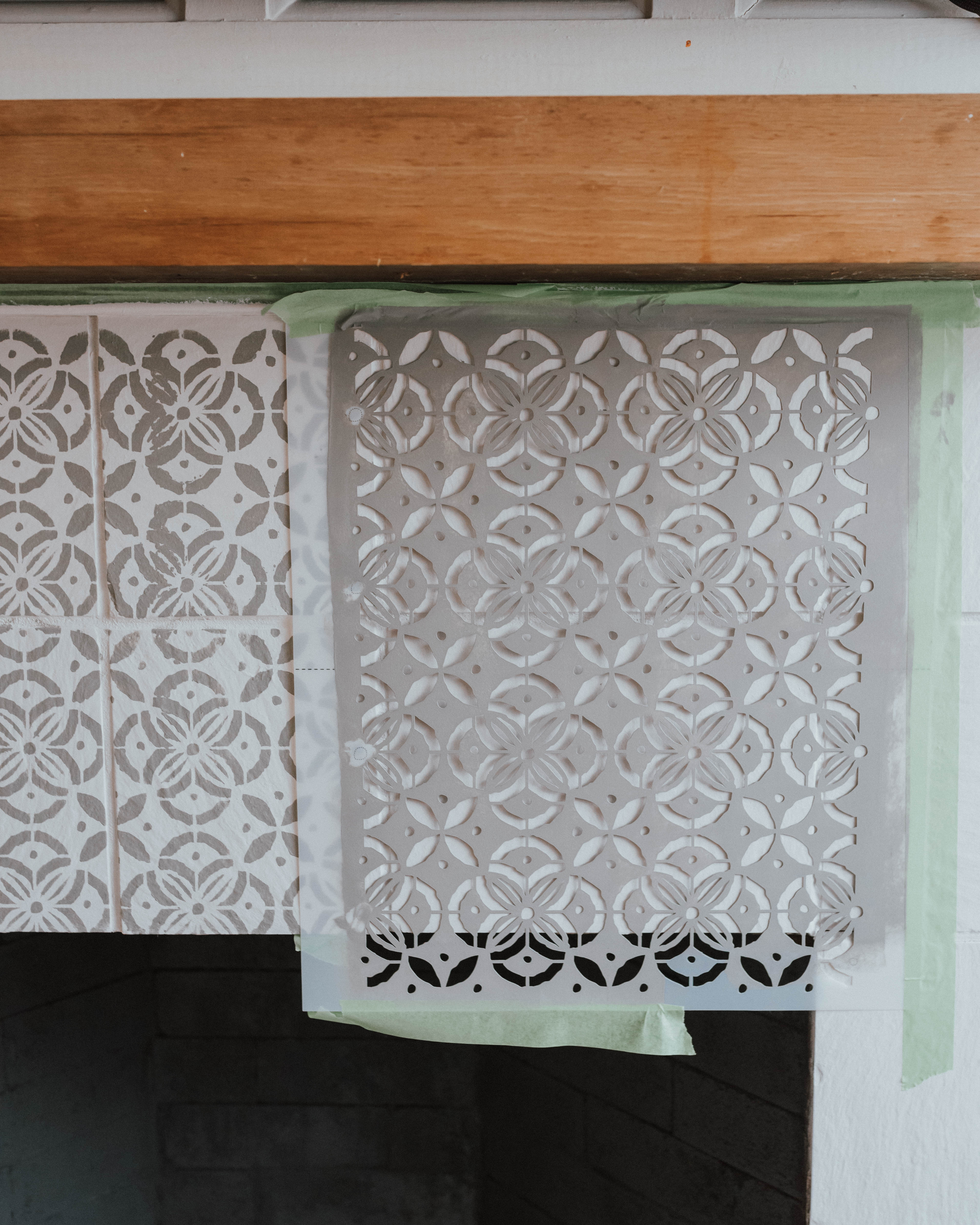 Diy Fireplace Hearth Stencil Makeover Under 100 Michaela Noelle Designs
