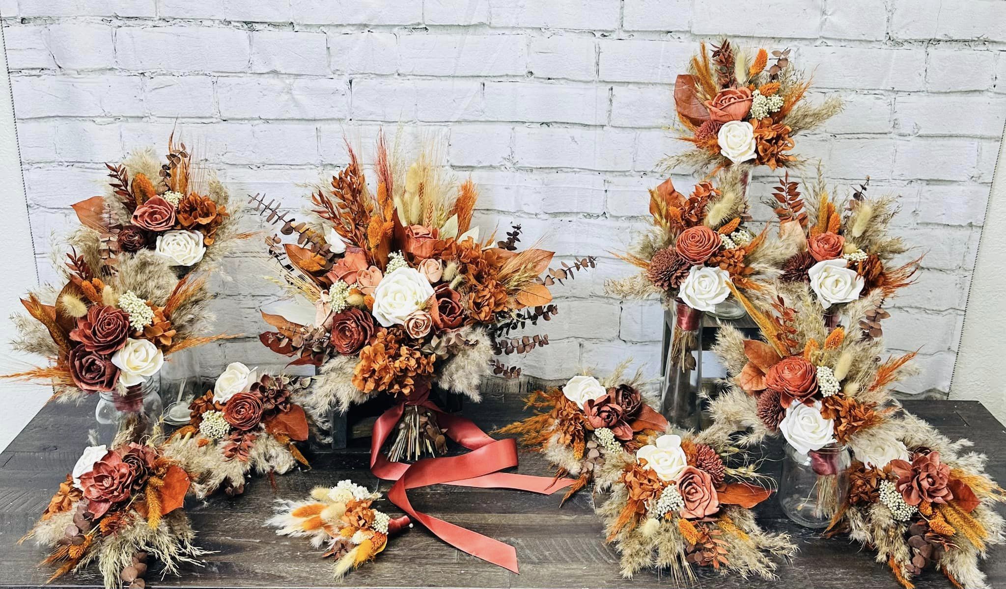 Gorgeous bridal bouquet showcasing a blend of lively and colorful blooms