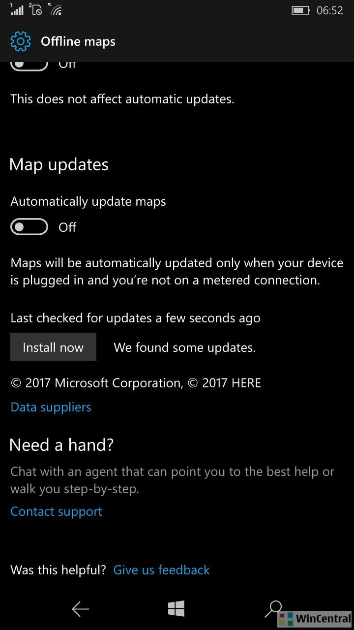 Windows 10 Mobile Offline Maps Data updated - WinCentral