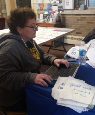 1. First your signature square is added into the computer. (This helps us keep track of how many we have collected!