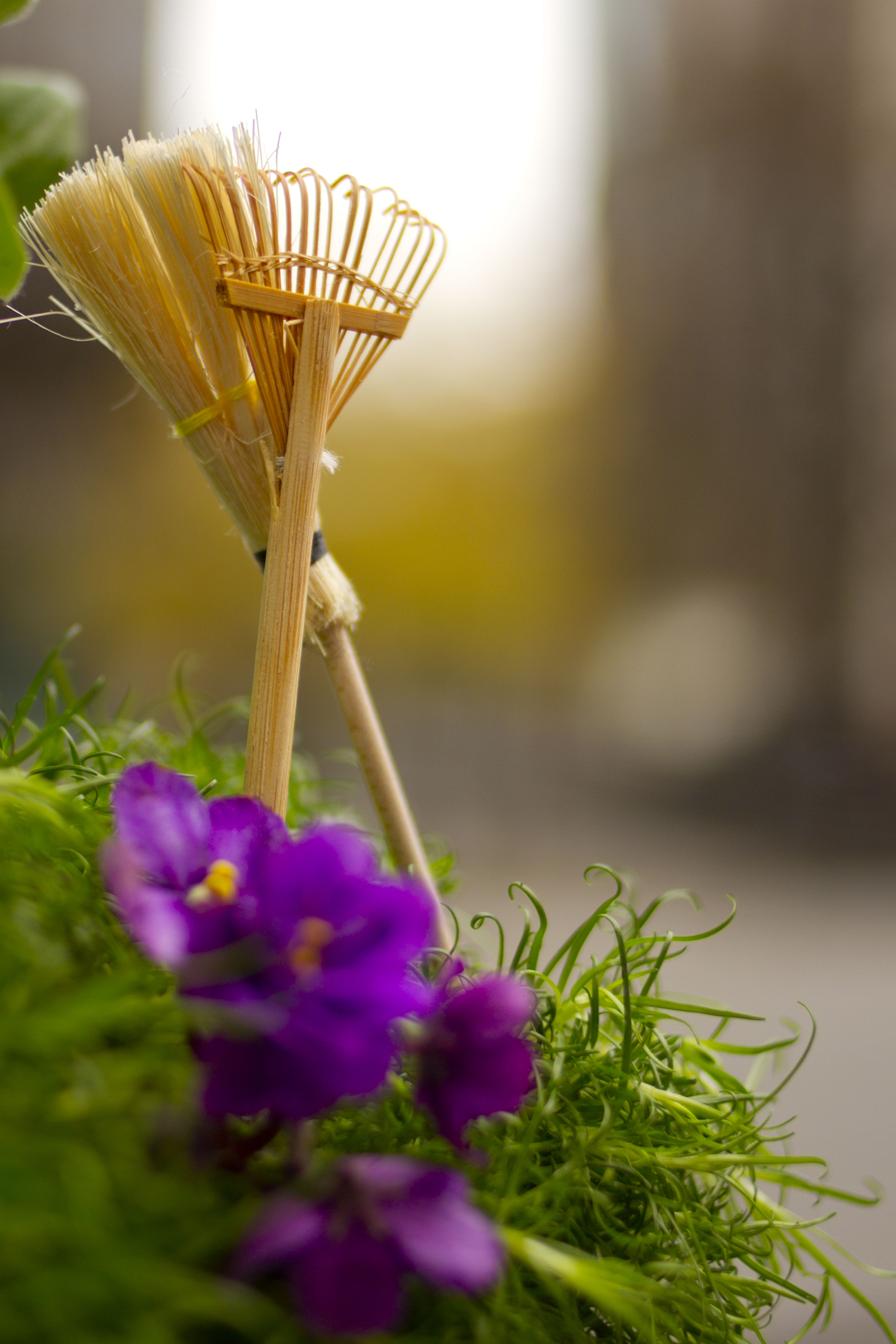 mini rake and broom