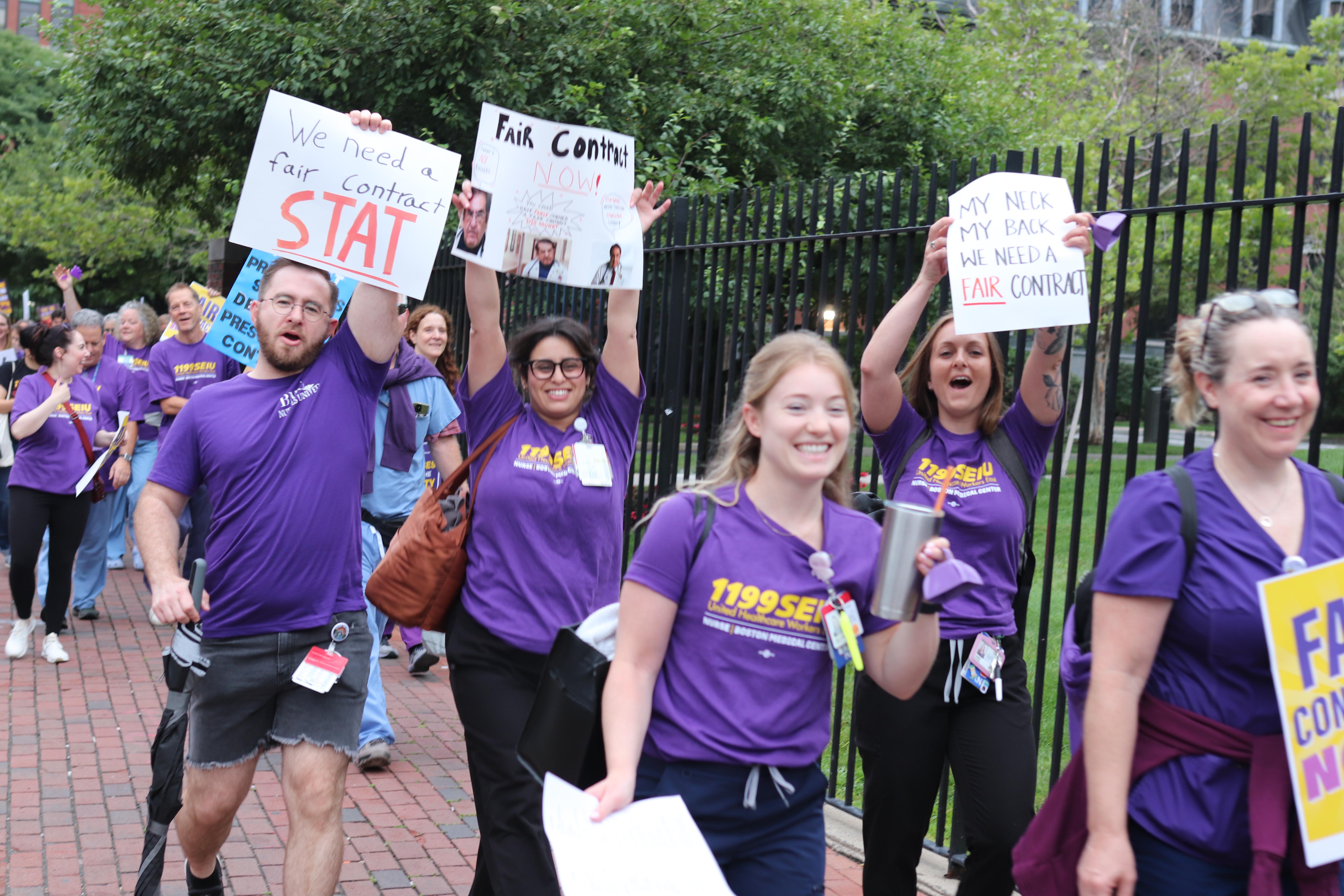 Boston Medical Center Nurses Protest Against Stalled Contract Negotiations