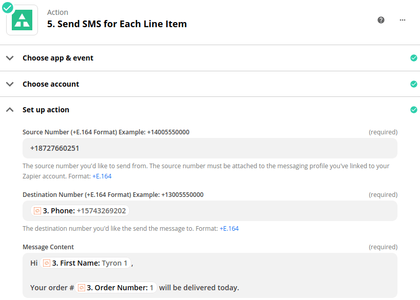 Sms Loop Zapier Loop Through Line Items Example - The Workflow Pro