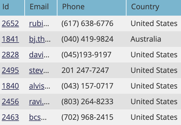 List view showing which fields need to be exported from Marketo in order to use OpenAI's batch API to convert the phone numbers to E164 format