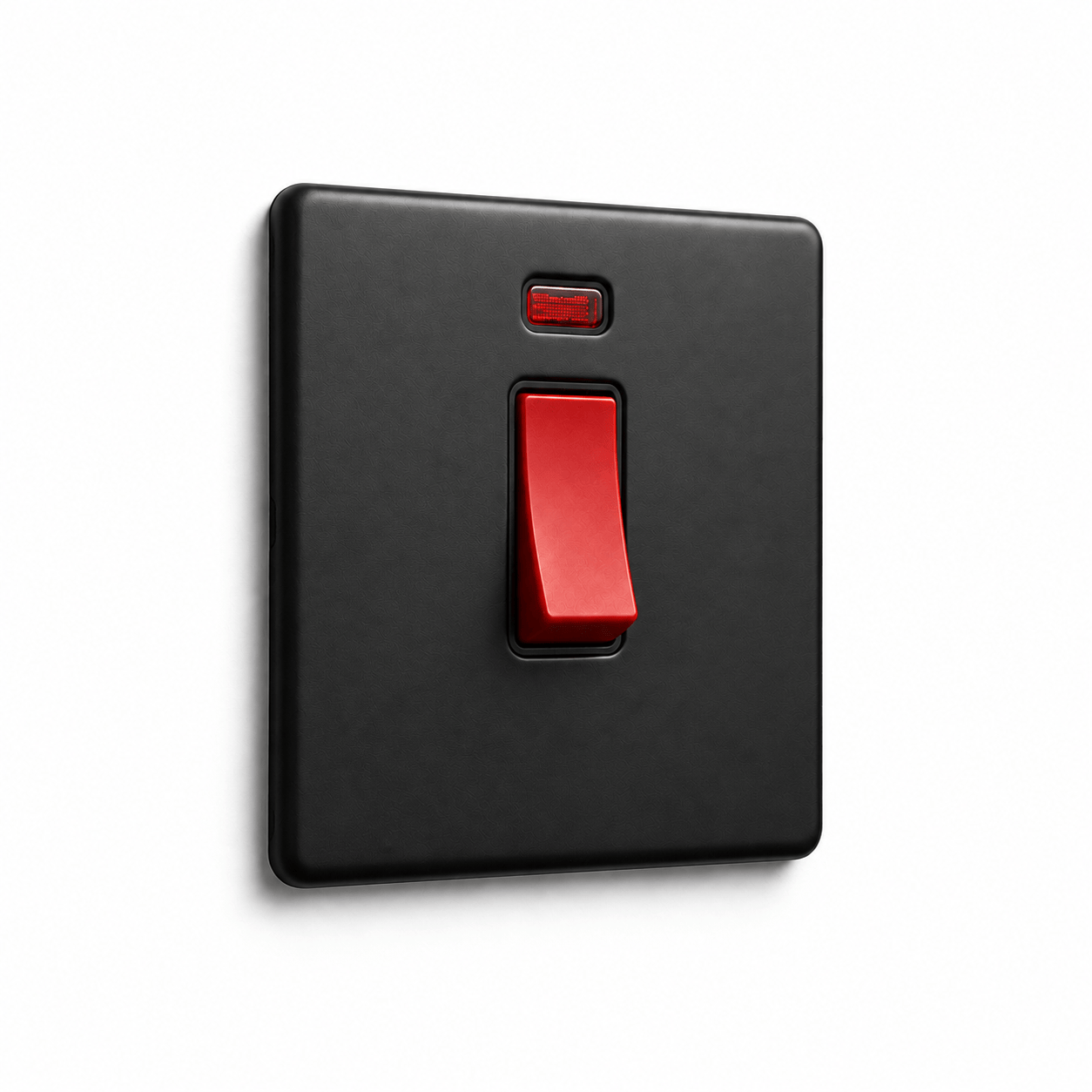Concealed Matt Black 1 Gang 45A Double Pole Switch