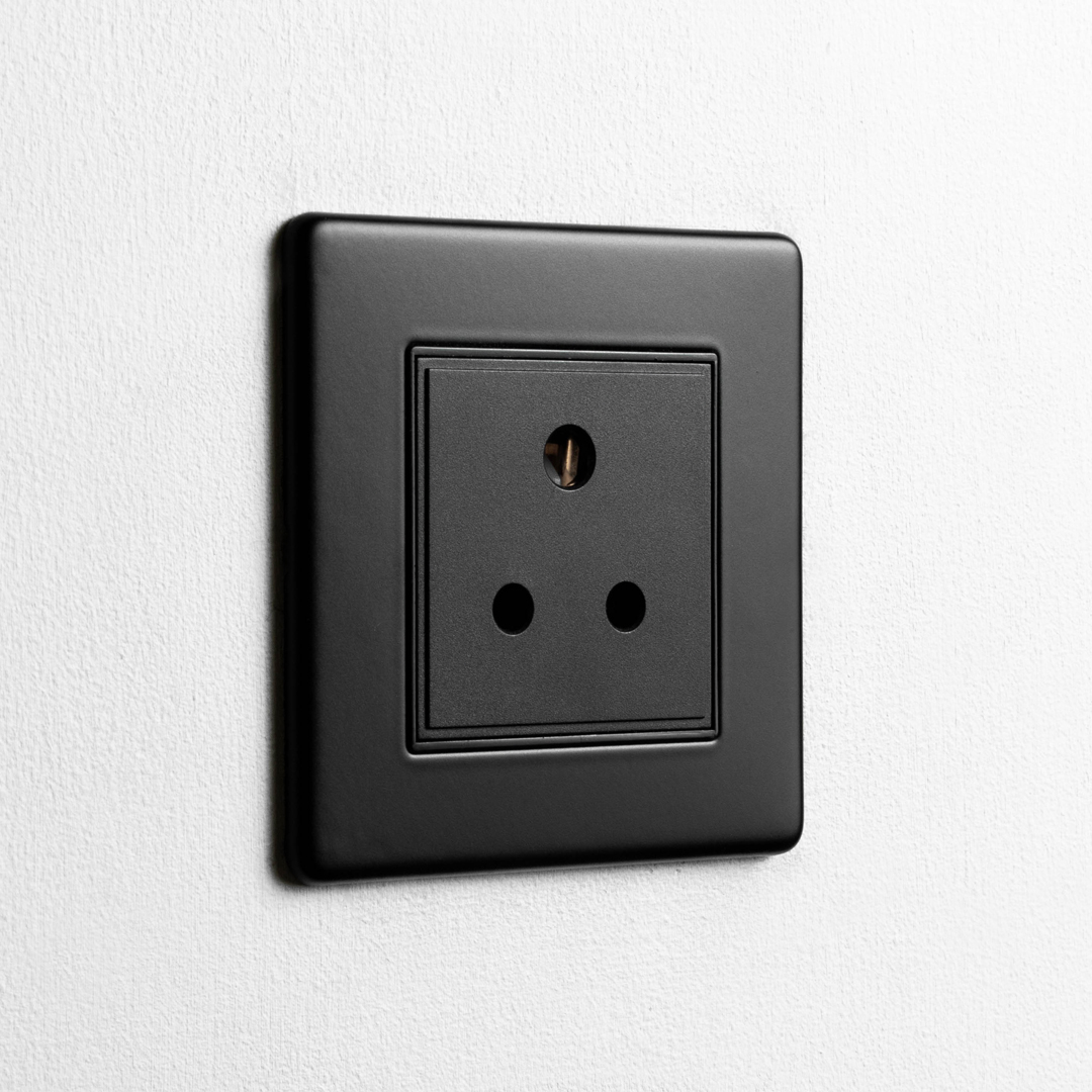Concealed Matt Black 5A Socket