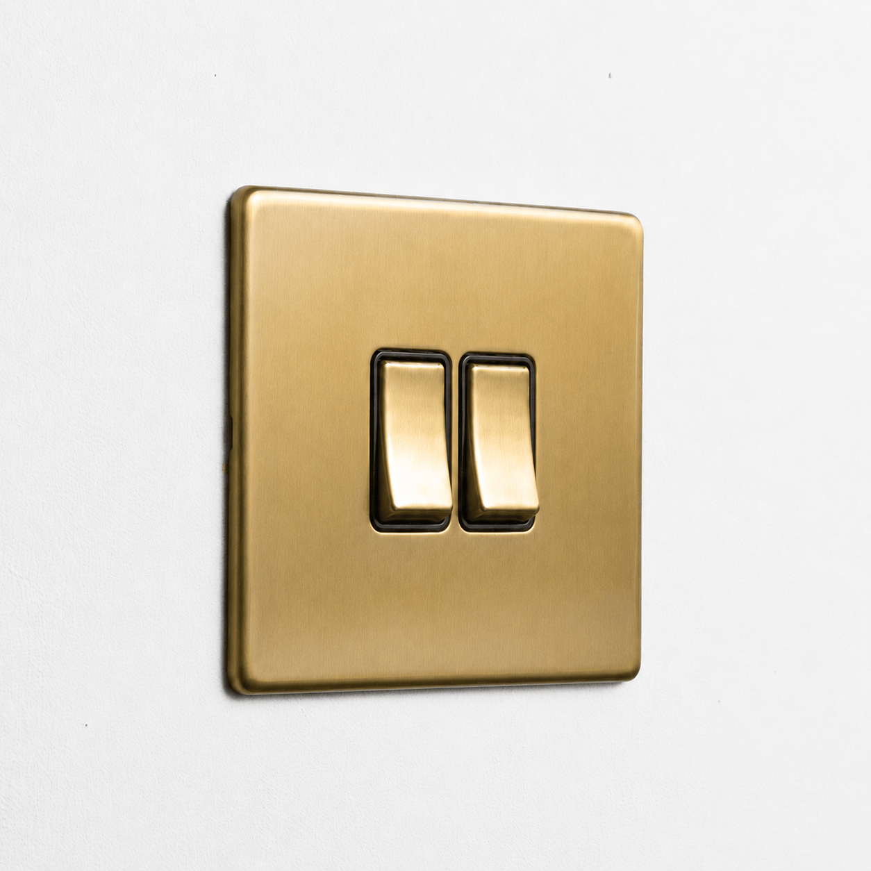 Concealed Satin Brass 2 Gang 2 Way Switch
