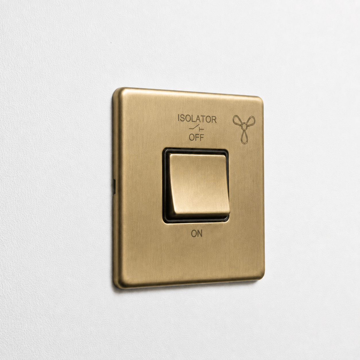 Concealed Satin Brass 6A Fan Switch