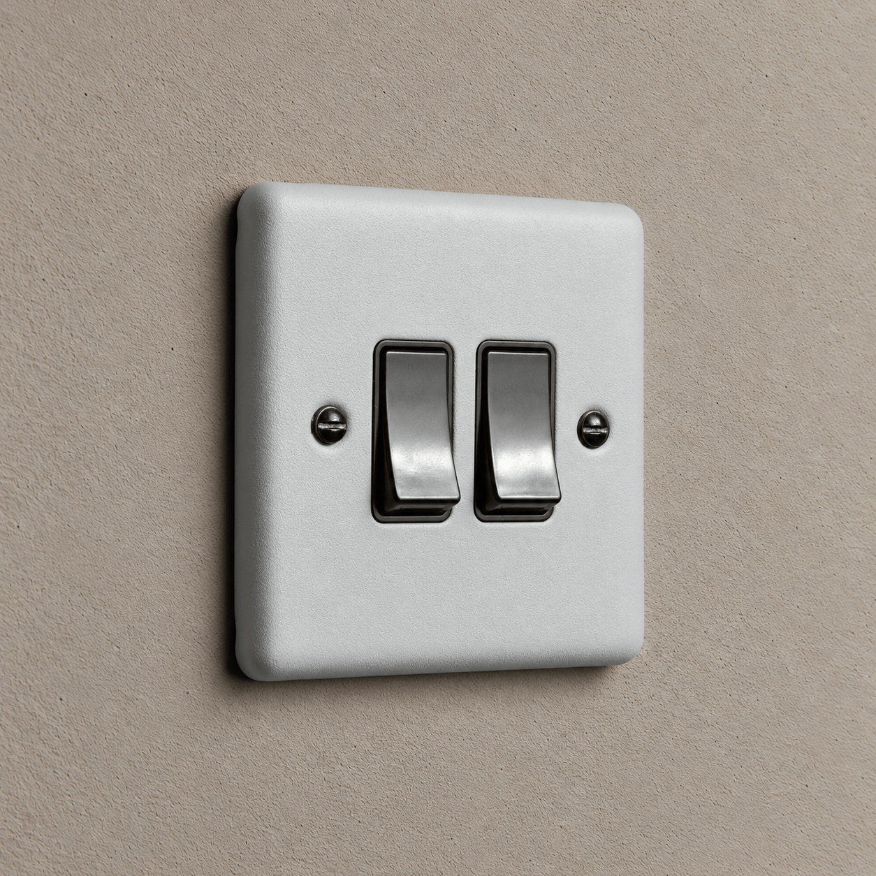 Feather Grey 2 Gang 2 Way Switch