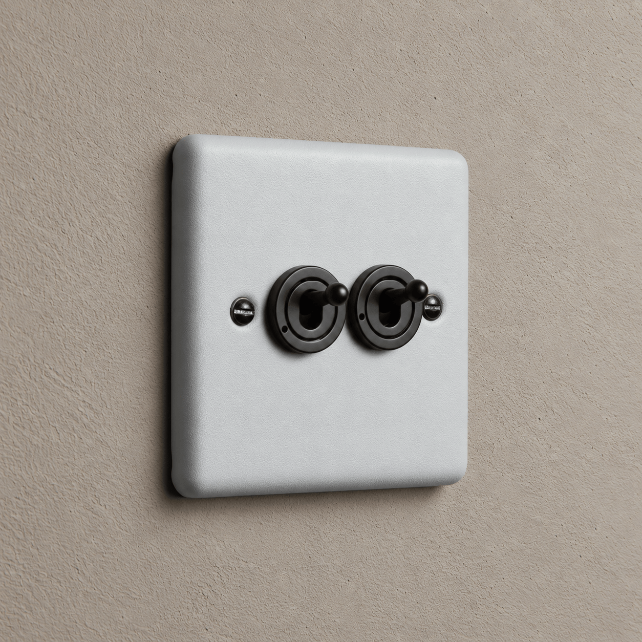 Feather Grey 2 Gang 2 Way Toggle Switch