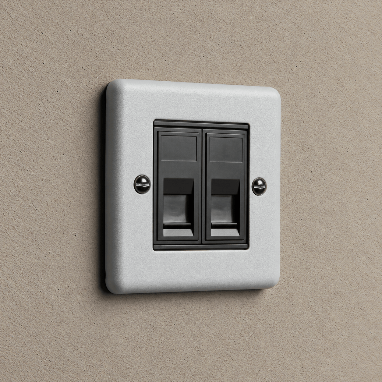Feather Grey 2 Gang RJ45 Socket