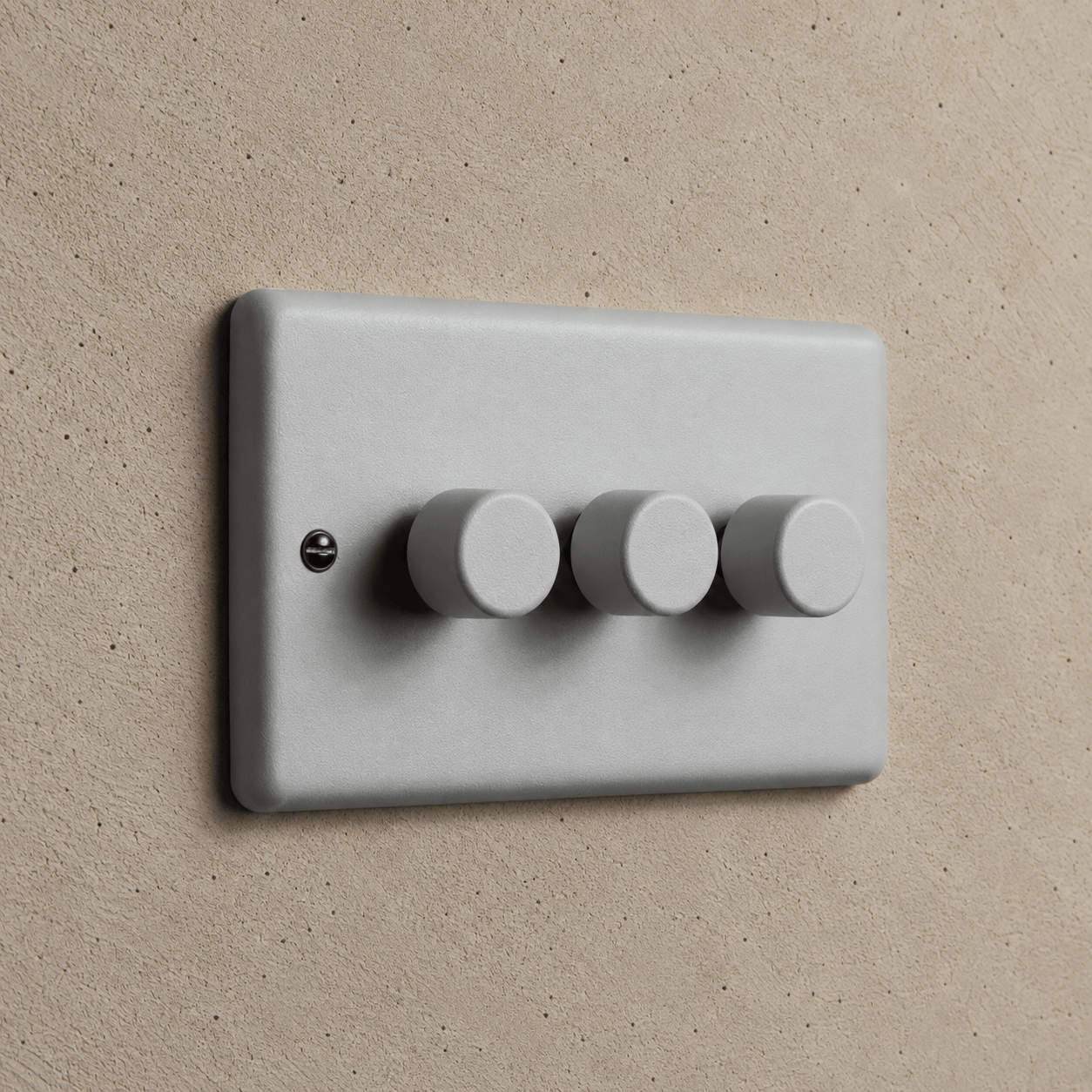 Feather Grey 3 Gang 2 Way Dimmer