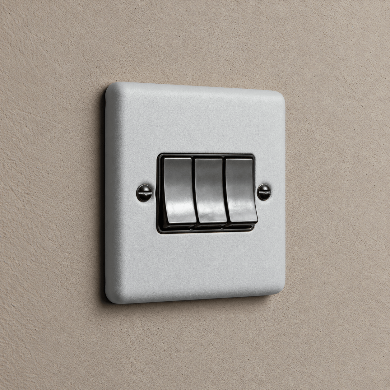 Feather Grey 3 Gang 2 Way Switch