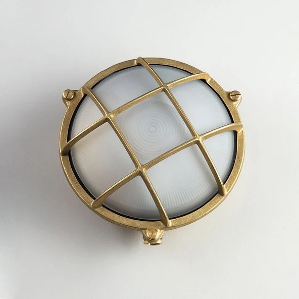 The Anchor Round Bulkhead Light: Brass