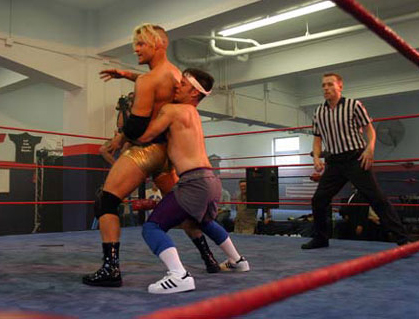 Crockett getting a good look at the Gymrat - Reality show on Discovery Channel