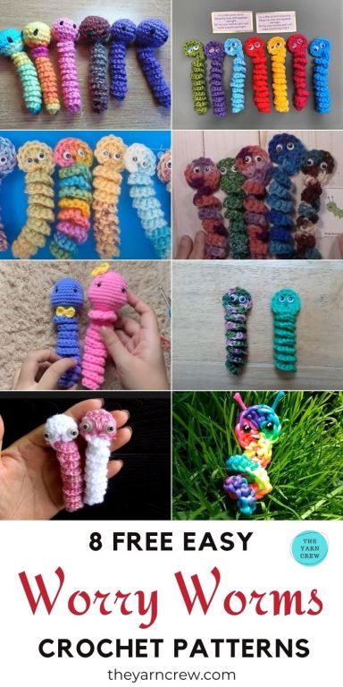 8 Free Easy Worry Worm Crochet Patterns PIN 3