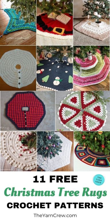 11 Free Christmas Tree Rug Crochet Patterns PIN 3