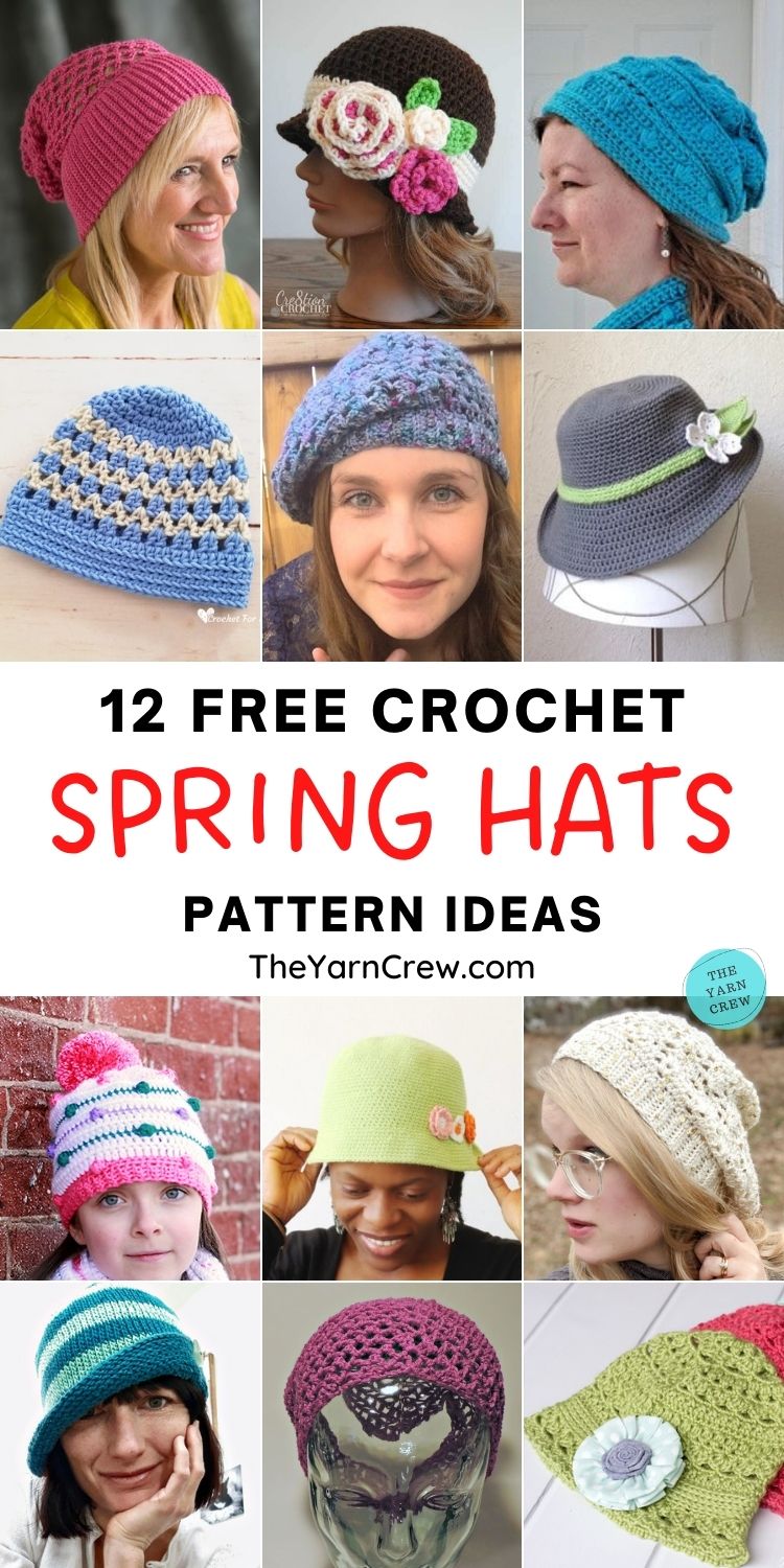 12 Free Crochet Spring Hat Pattern Ideas PIN 1