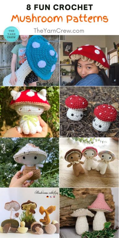 8 Fun Crochet Mushroom Patterns PIN 2