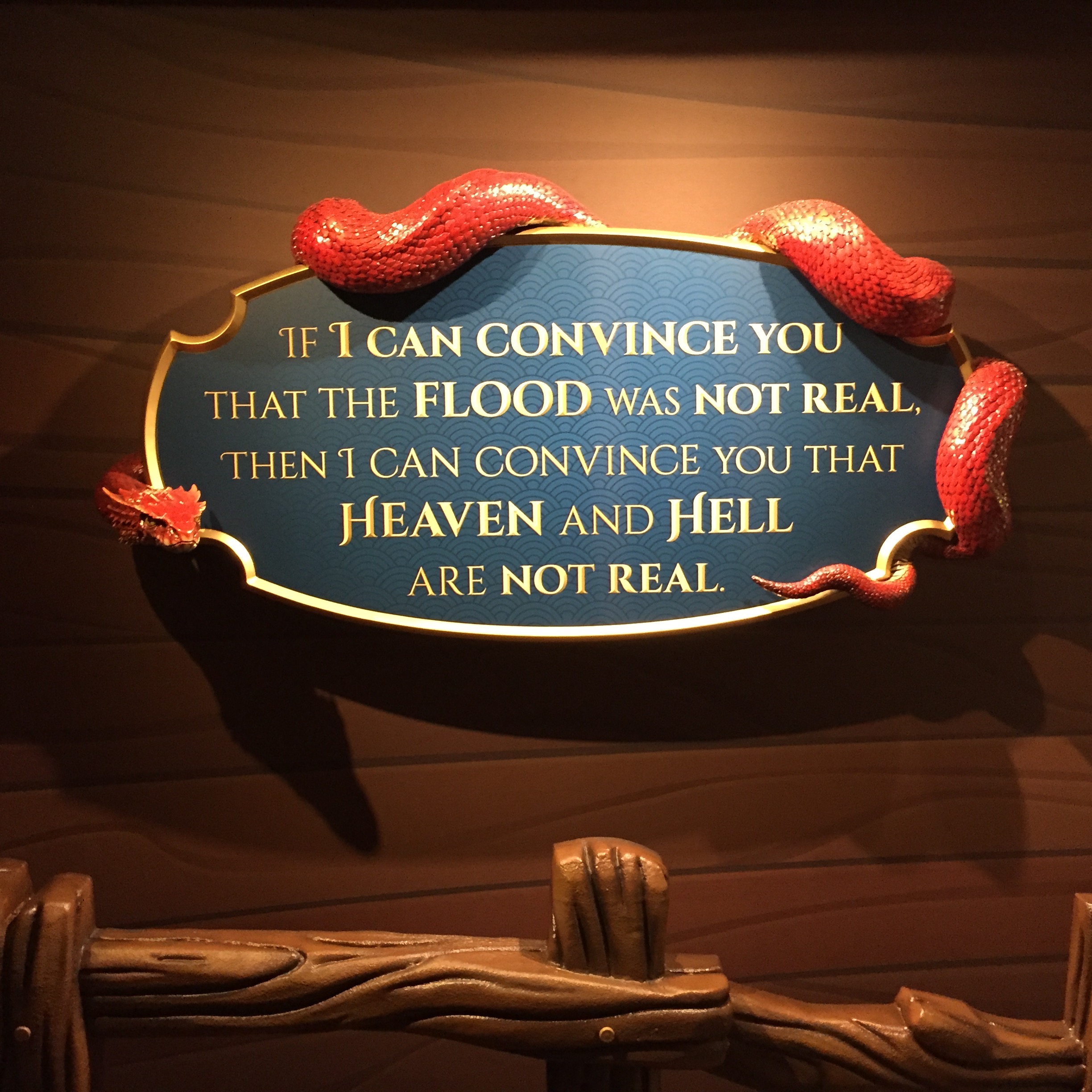 A non-biblical warning in the fairy-tale room. Pretty ominous.