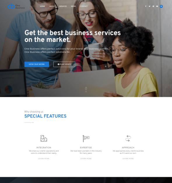Free Business Wordpress Theme One Business 2017 Thimpress