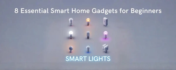 Smart LED lights changing colors and brightness through mobile app control
