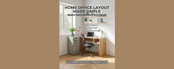 Small home office with smart storage solutions and efficient space utilization