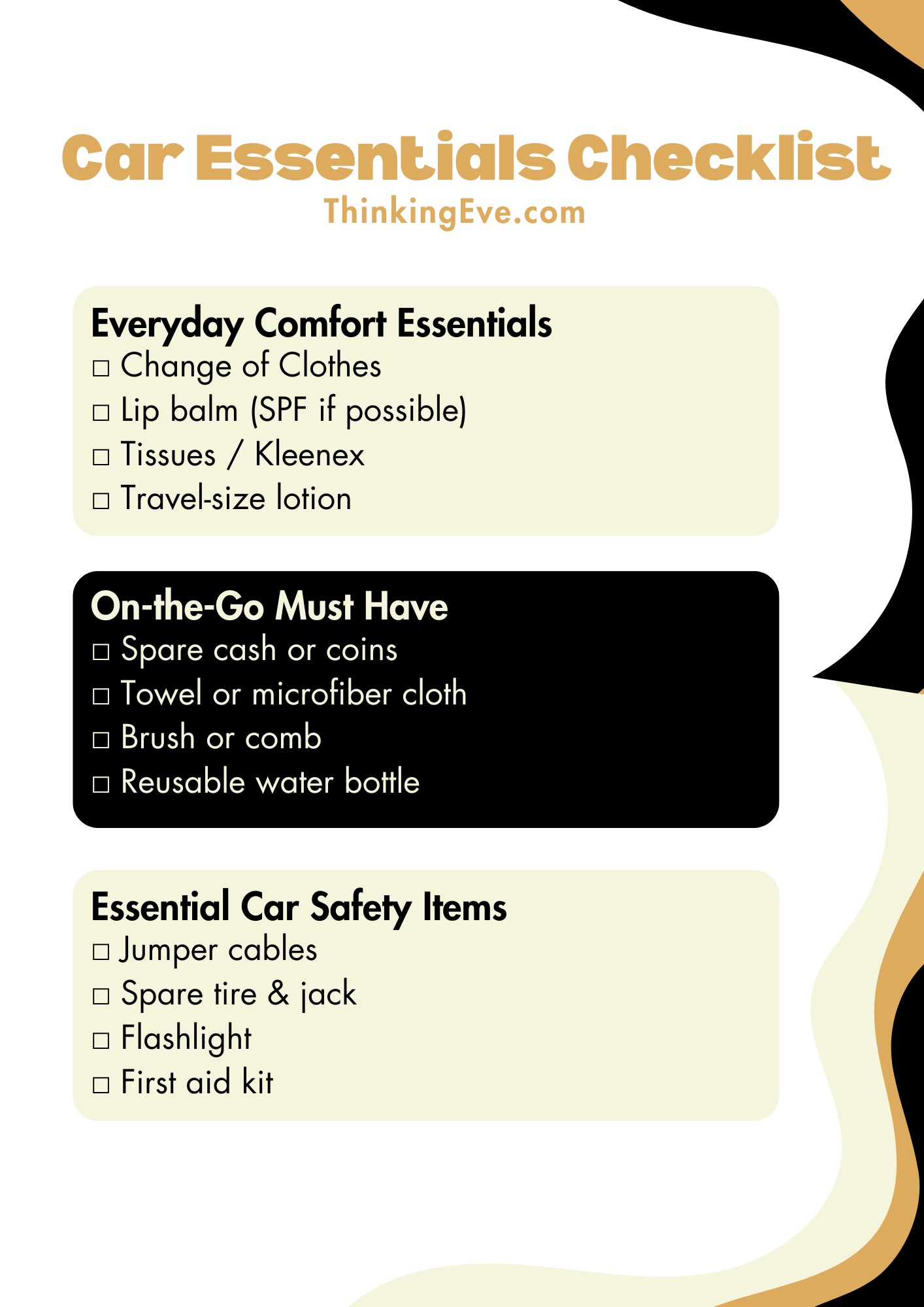 car essentials every girl needs