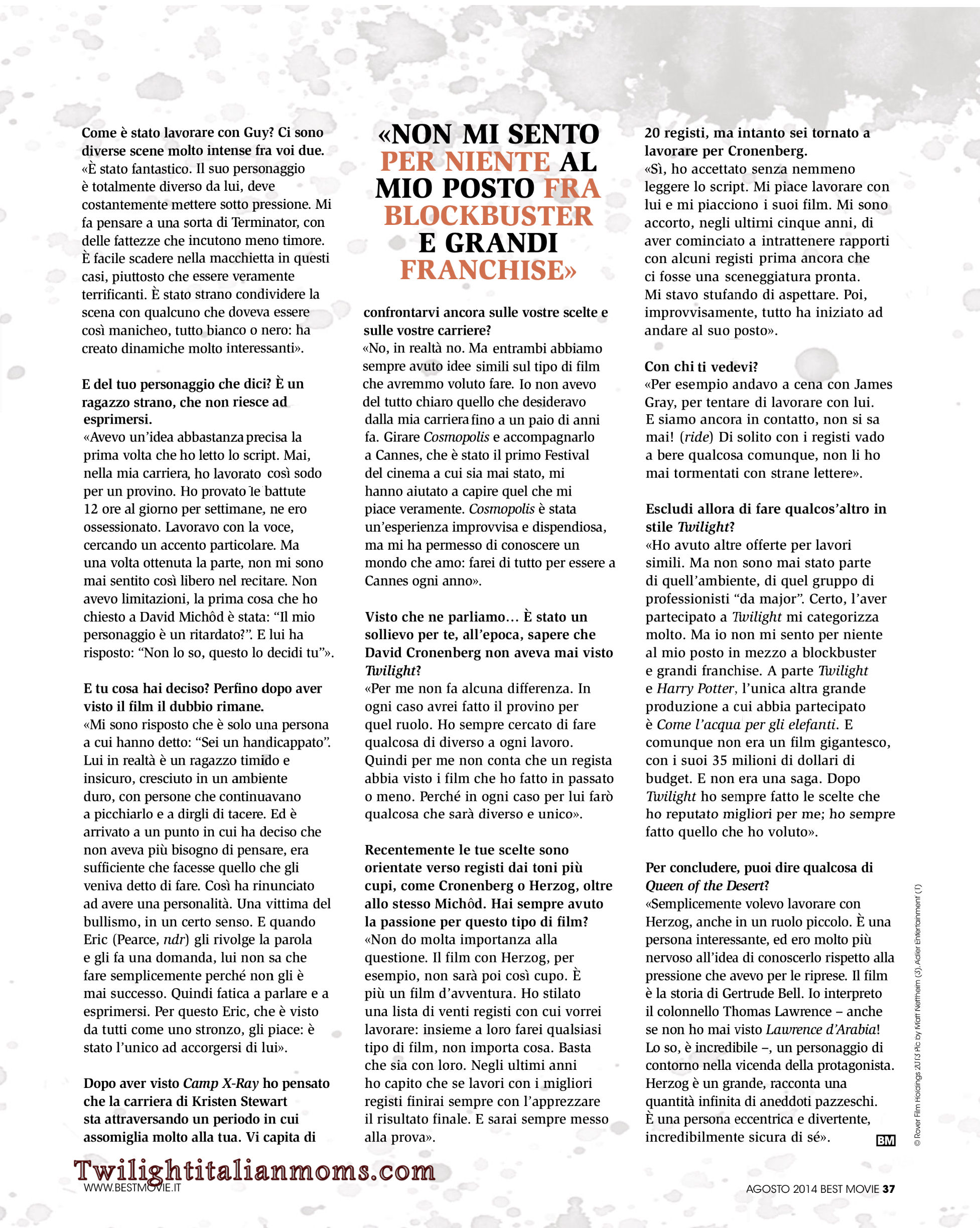 Scans* Robert Pattinson Interview With 'Best Movie' – Italy | Thinking Of Rob 2446_x_1953_jpg