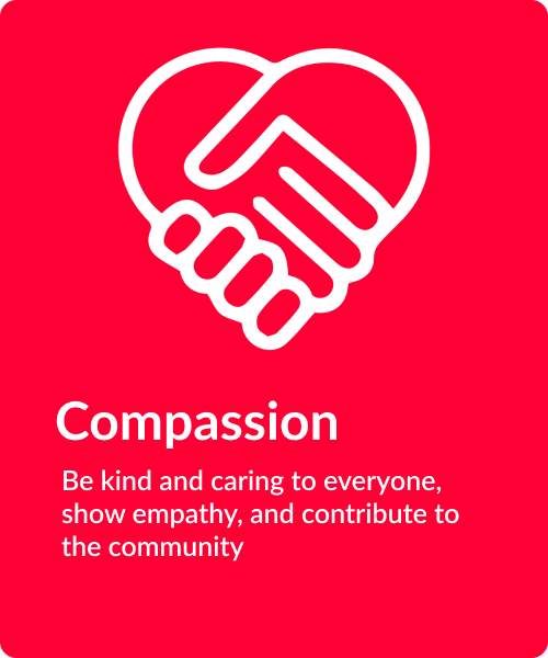 Be kind and caring to everyone, show empathy, and contribute to the community