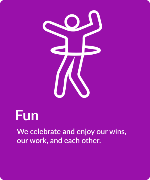 We celebrate and enjoy our wins, our work, and each other.