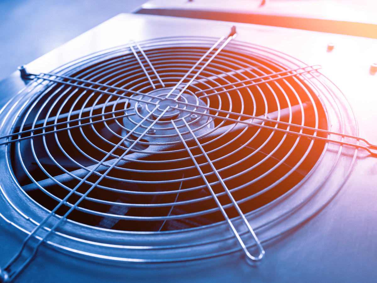 Metal Industrial air conditioning vent. HVAC Ventilation fan background/ Canva