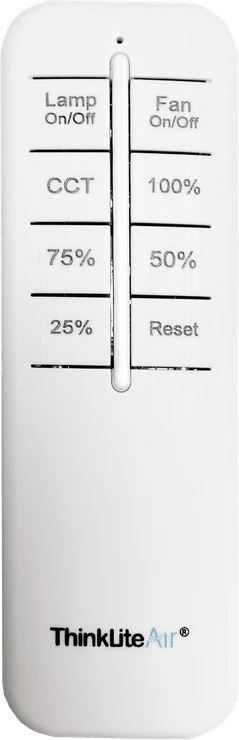 Purilux handheld remote with separate lamp and fan controls