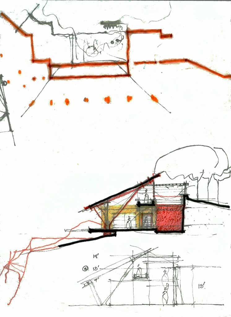 Koba House [2008], Gandhinagar drawing by Uday Andhare