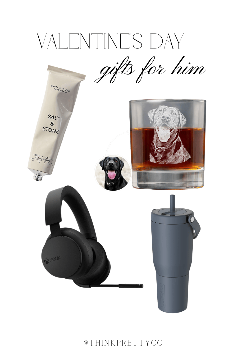 Valentine's Gift Ideas for Men. Custom engraved whiskey glasses for men, water bottles for men and gym, video gamer gifts
