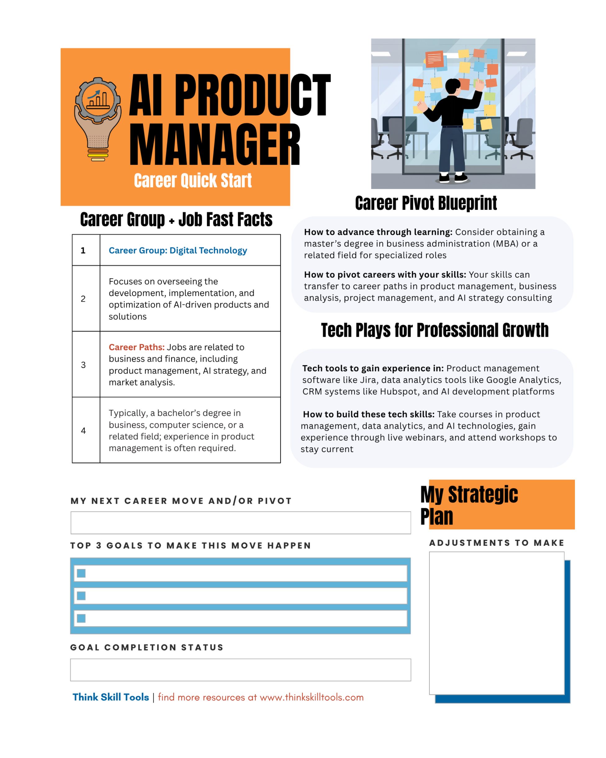 AI Product Manager Career Quick Start Guide and Planner