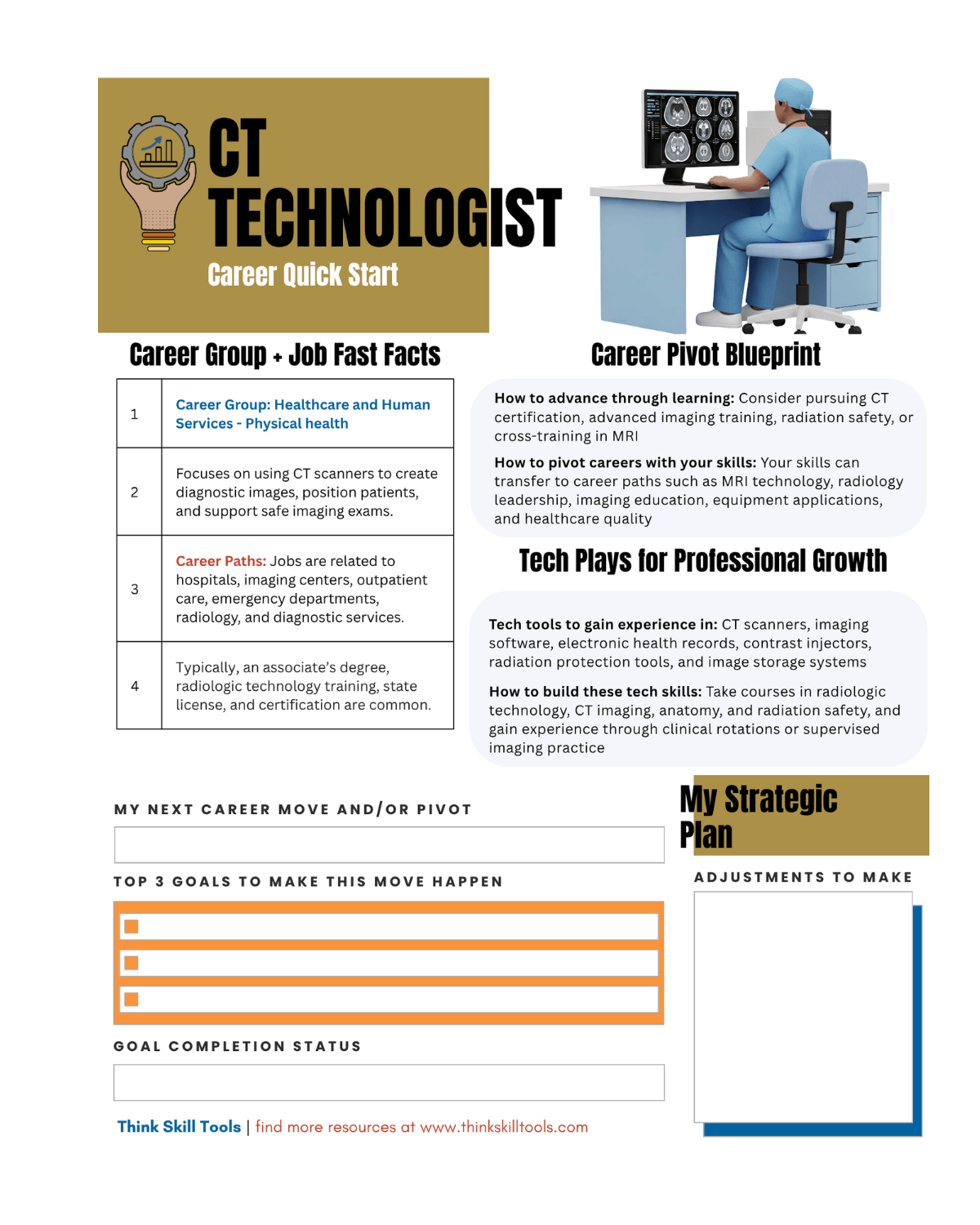 CT Technologist Career Quick Start Guide and Planner