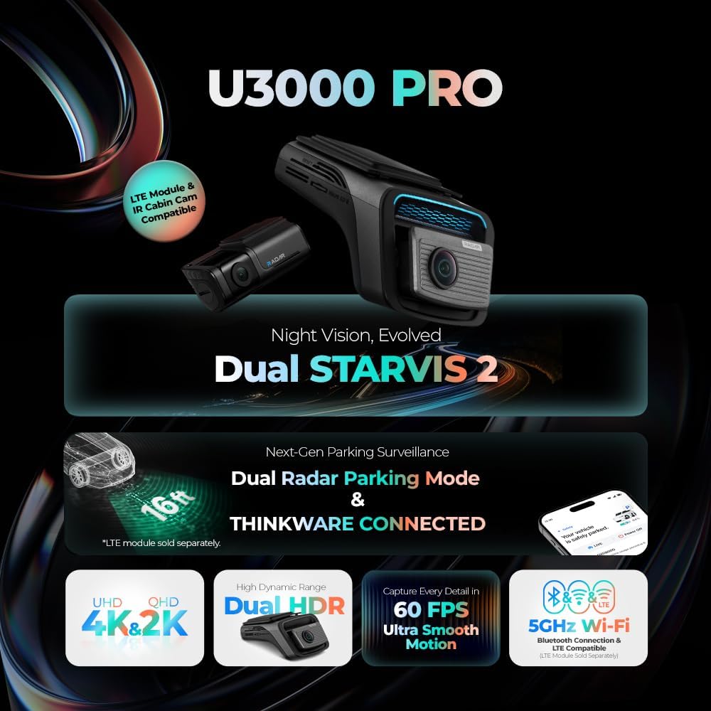 U3000 PRO Front & Rear | 4K & 2K Dash Cam | THINKWARE