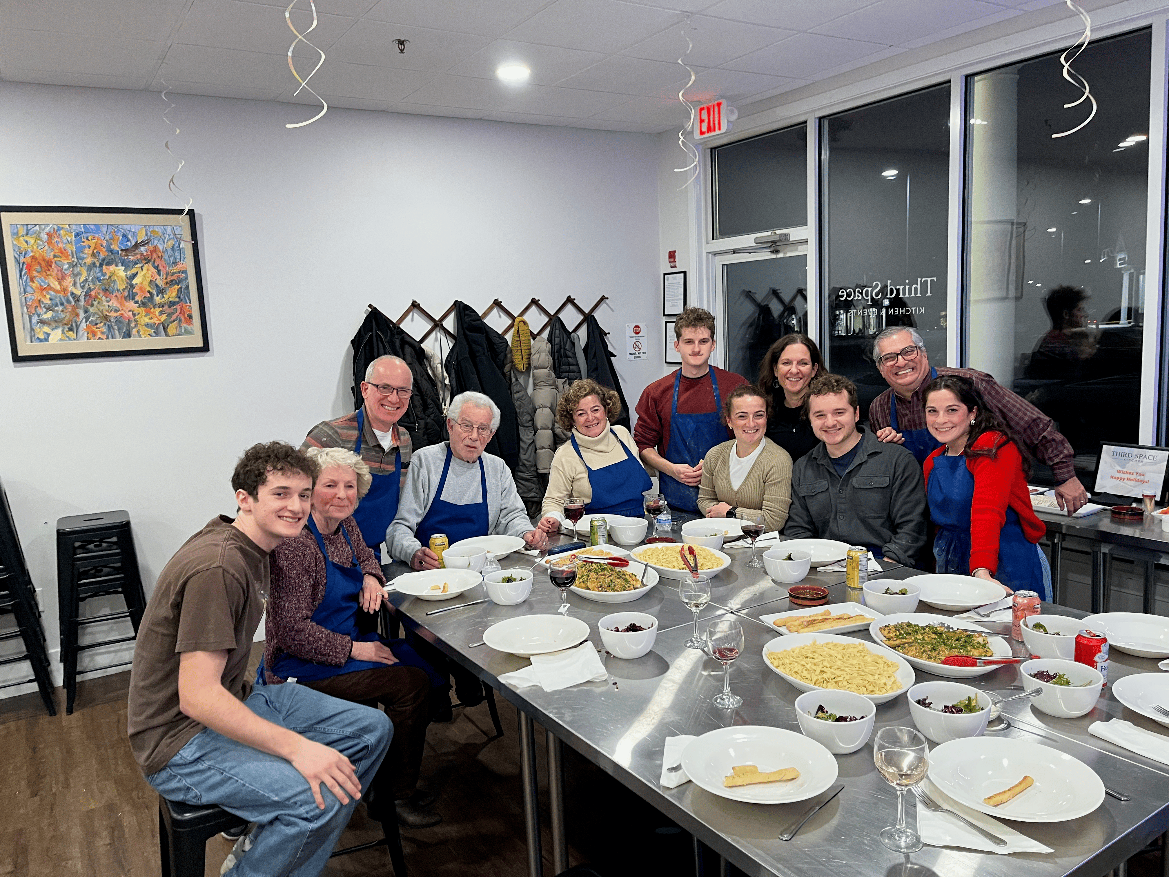 Guests cooking together at a private event at Third Space Kitchen