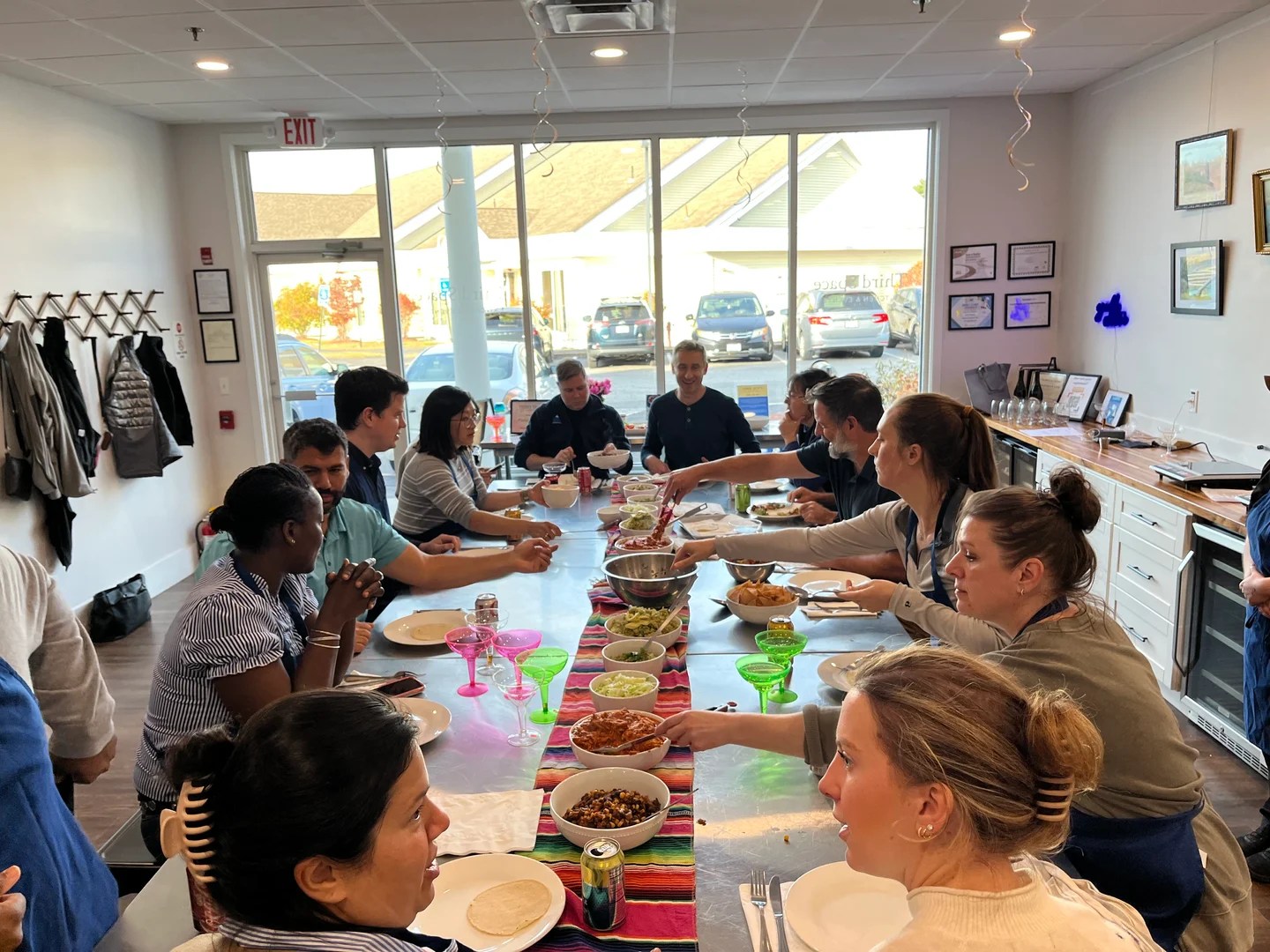 Teams competing in a mystery basket cooking challenge