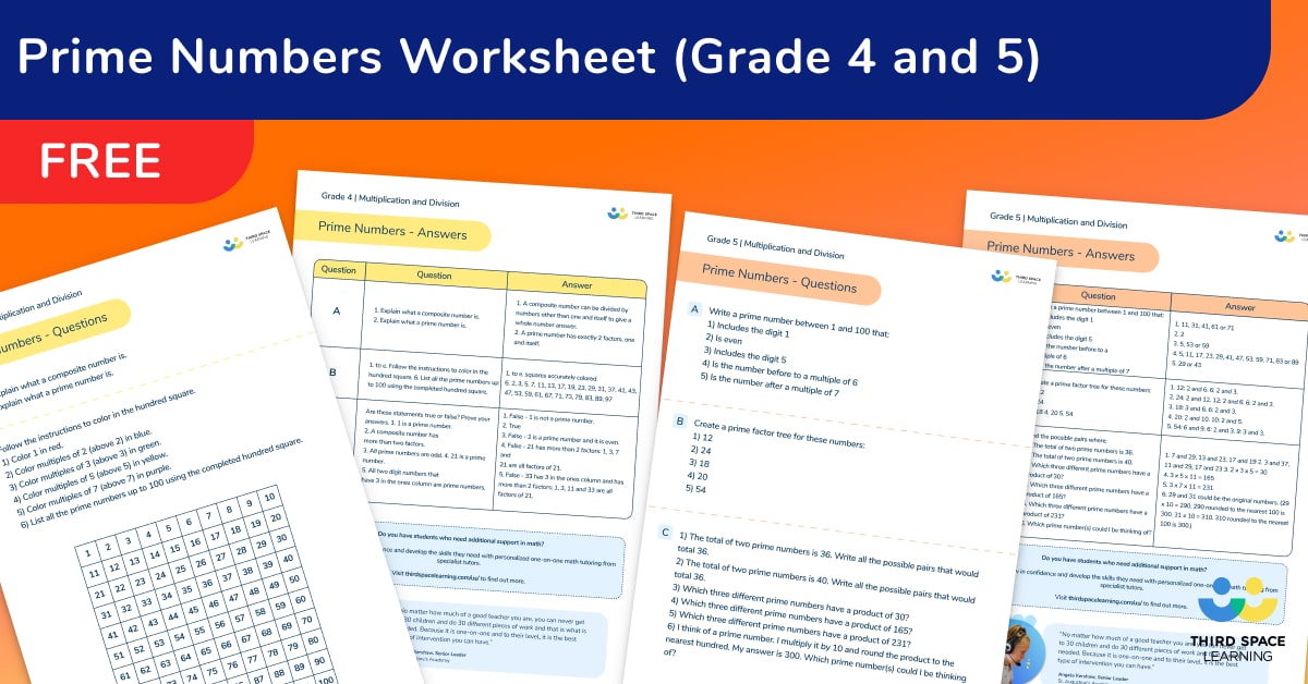 [free] prime numbers worksheets