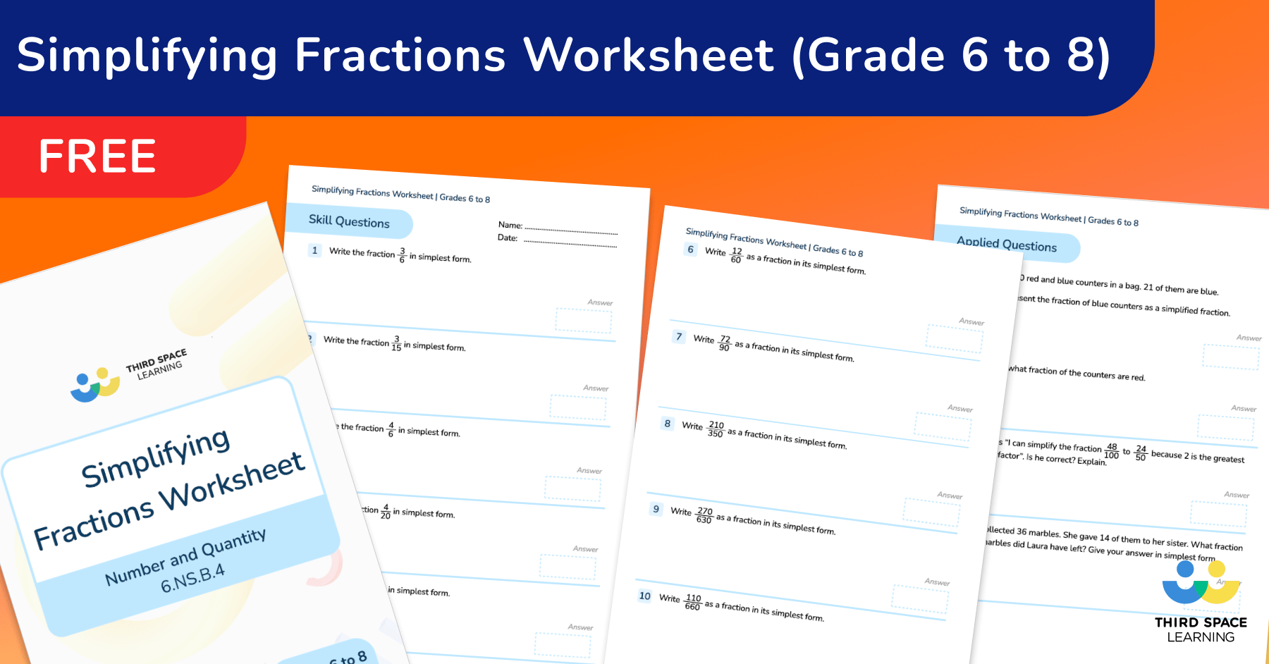 [free] simplifying fractions worksheet