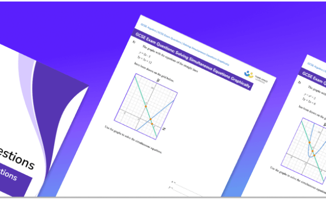Solving Simultaneous Equations Graphically Exam Questions - GCSE Maths ...