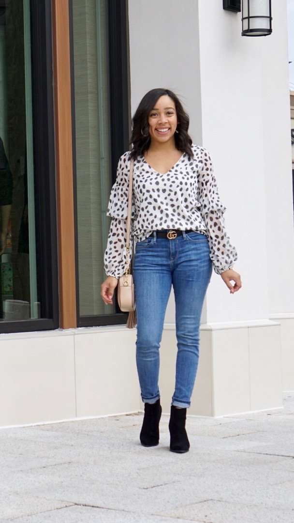 spotted blouse from amazon perfect to wear any time of year