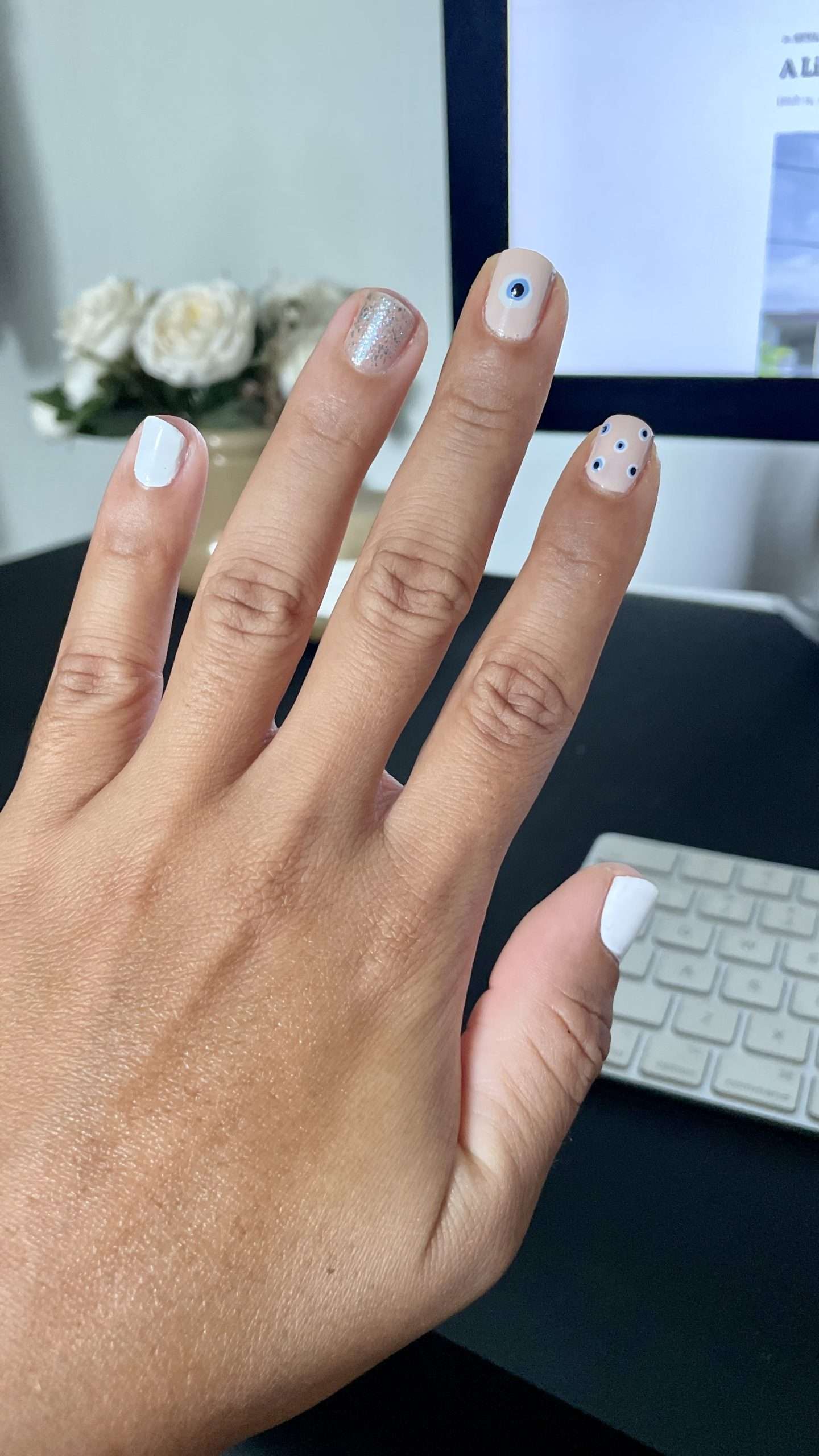 evil eye nail art that you can easily do yourself